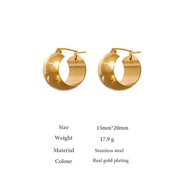 💛Gold plated hoop earrings - Picture 3 of 4